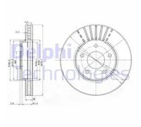 2x DELPHI Brake Discs Front Fits Nissan Almera Tino Maxima/Maxima QX Primera