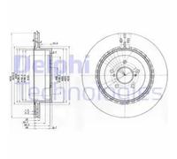 2x Brake disc Vented BG3819 DELPHI for SUBARU IMPREZA Estate IMPREZA Saloon