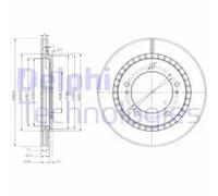 Genuine Delphi Front Vented Brake Discs Set Pair - BG3820