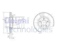 Delphi BG3826 Front Brake Disc Set for Ford Transit Connect Tourneo Connect