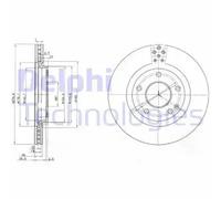 2x Brake disc Vented BG3829 DELPHI for MERCEDES-BENZ A-CLASS