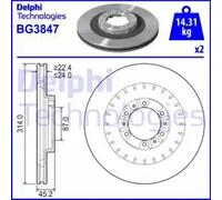 DELPHI BG3847 Brake disc