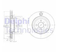 2x Brake disc Vented BG3852 DELPHI for FORD FOCUS I
