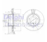 x2 Front Brake Disc Delphi BG3870 Fits BMW 5 Series Braking System Vented Oiled