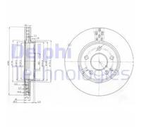 2x Brake disc Vented BG3909 DELPHI for MERCEDES-BENZ A-CLASS