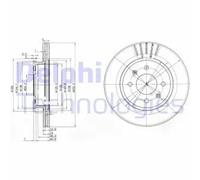 Delphi BG3934 2x Brake Discs Front 256mm Outer Diameter Vented Fits Hyundai Getz