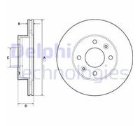 2x Brake disc Vented BG3935C DELPHI for KIA HYUNDAI