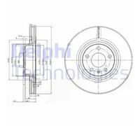 x2 Front Brake Disc Delphi BG3939 Fits Audi A6 Allroad A6 A8 Vented