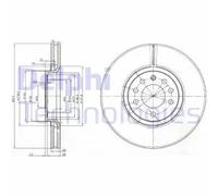 2x Brake disc Vented BG3973 DELPHI for OPEL SAAB