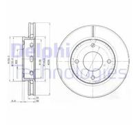 x2 Front Brake Disc Delphi BG3987 Fits Mitsubishi Smart Colt Colt CZC Forfour