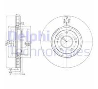 2x Brake disc Vented BG3988 DELPHI for MITSUBISHI LANCER Mk VI LANCER VII