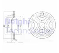 2x Brake disc Vented BG3991 DELPHI for AUDI A6 C7 A6 C5 A6 C5 Avant A6 C6