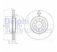 2x Brake disc Vented BG3993 DELPHI for ALFA ROMEO JEEP