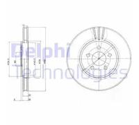 2x Brake disc Vented BG4000 DELPHI for CHRYSLER DODGE