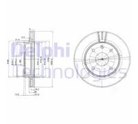 2x Brake disc Vented BG4003 DELPHI for CHEVROLET DAEWOO