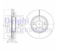 2x Brake disc Vented BG4011 DELPHI for HYUNDAI KIA