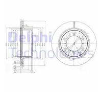 2x Brake disc Vented BG4014 DELPHI for HYUNDAI TERRACAN
