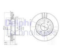 2x Brake disc Vented BG4015 DELPHI for KIA SEDONA I SEDONA Mk II