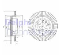 2x Brake disc Vented BG4020C DELPHI for LAND ROVER DISCOVERY IV DISCOVERY III