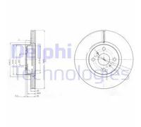 Delphi BG4054 2x Brake Discs Front 275mm ⌀ Fits Toyota Corolla Yaris Yaris/Vitz