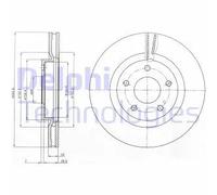 2x Brake disc Vented BG4109C DELPHI for NISSAN X-TRAIL II QASHQAI I JUKE