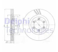 2x Brake disc Vented BG4112 DELPHI for SSANGYONG REXTON / REXTON II