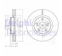2x Brake disc Vented BG4114C DELPHI for TOYOTA LEXUS