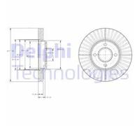 2x Brake disc Vented BG4117 DELPHI for FORD FIESTA V