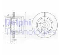 2x Brake disc Vented BG4131 DELPHI for SUZUKI GRAND VITARA II