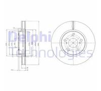 x2 Front Brake Disc Delphi BG4139C Fits Lexus Toyota IS Crown Vented