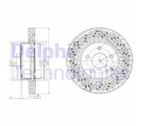 2x Brake disc Vented BG4142C DELPHI for MERCEDES-BENZ C-CLASS T-Model C-CLASS