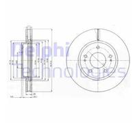 2x Brake disc Vented BG4147 DELPHI for MITSUBISHI SPACE RUNNER LANCER VII Estate