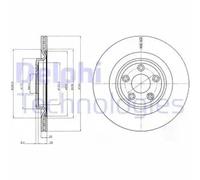 2x Brake disc Vented BG4202C DELPHI for JAGUAR XF I XJ S-TYPE II XK II Coupe