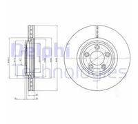 2x Brake disc Vented BG4203C DELPHI for JAGUAR XF I S-TYPE II XJ XK II Coupe