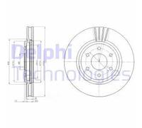 2x Brake disc Vented BG4205 DELPHI for NISSAN NAVARA NP300 PATHFINDER III