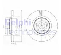 2x Brake disc Vented BG4225 DELPHI for HONDA ACCORD VIII ACCORD VIII Estate
