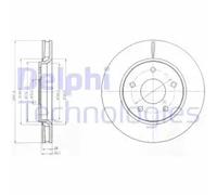 2x Brake disc Vented BG4248 DELPHI for DODGE FIAT VW CHRYSLER