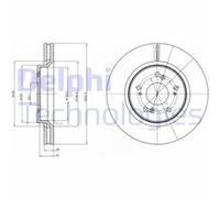 Genuine Delphi BG4250C Front Brake Disc Set 293mm Coated for Honda CR-V