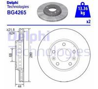 2x Brake disc Vented BG4265 DELPHI for RENAULT DACIA NISSAN