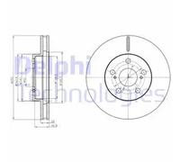 Genuine Delphi Front Vented Brake Discs Set Pair - BG4290