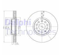 Delphi BG4330C 314mm Front Coated Brake Disc Set for Seat Skoda VW NEW OE