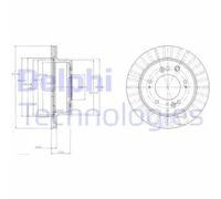 2x Brake disc Vented BG4331 DELPHI for KIA MITSUBISHI