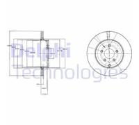 2x Brake disc Vented BG4341 DELPHI for MAZDA CX-7 CX-9