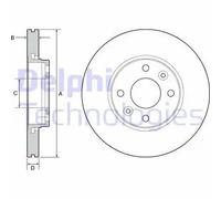 2x Brake disc Vented BG4459C DELPHI for RENAULT DACIA MERCEDES-BENZ SMART LADA