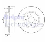 x2 Front Brake Disc Delphi BG4535 Fits Hyundai i10 i20 Vented Oiled