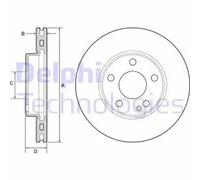 2x Brake disc Vented BG4554C DELPHI for MERCEDES-BENZ B-CLASS Sports Tourer