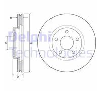 Delphi BG4562C 297mm Coated Front Brake Disc Set for Mazda 6 626 Cronos CX-5