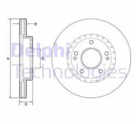x2 Brake Disc Delphi BG4565C Fits Hyundai Kia Elantra i30 Kona Veloster Ceed Pro