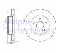 2x Brake disc Vented BG4642 DELPHI for JEEP DODGE