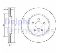 2x Brake disc Vented BG4643C DELPHI for AUDI PORSCHE VW